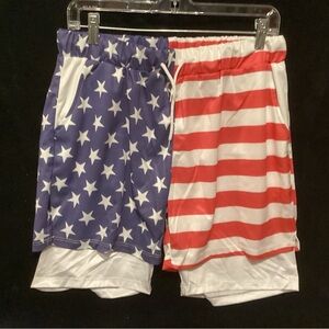 Patriotic Star and Stripe Men's Shorts/Swim Suit